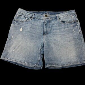 Loft Women’s Distressed Jean Shorts – Waist 34 Blue Denim Casual Summer Style